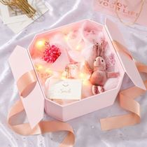 Gift box ins Wind high-end gift bag raffia grass empty box packaging large birthday companion gift exquisite gift to girls