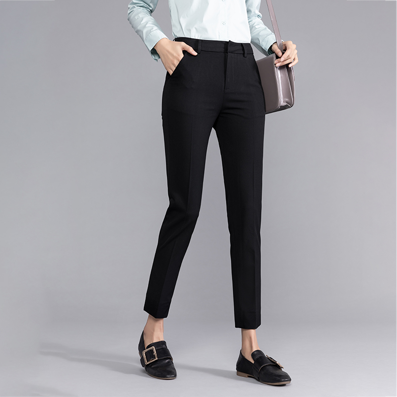 2022 spring and summer new small feet 90% Western dress pants female open fork to slim fit work casual smoke pipe pants