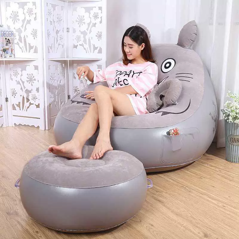 Ghế sofa lười biếng Hàng xóm của tôi Totoro Tấm Người đàn ông Ghế sofa bơm hơi Phòng ngủ Ghế tiếp khách dễ thương Giờ nghỉ trưa nhỏ Thời trang đệm không khí Ghế sofa - Ghế sô pha
