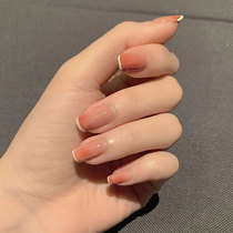 Orange Powder Fizzy style short subsection detachable Wearables wearables net red homonymy Fake Nail Finished Patch