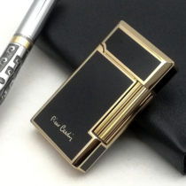 Pilkadan inflatable side pulley High-grade lighter ultra-thin metal shell Open flame grinding wheel Flint ignition gas