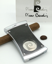 Original Pircadan Cigar Cutter P-224B Carbon Fiber Finish Stainless Steel Blade Portable Gift