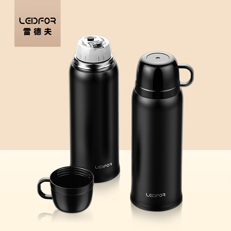 LEIDFOR Redf OUTDOOR INSULATED POT 304 STAINLESS STEEL LARGE CAPACITY INSULATED CUP MEN PORTABLE TEA WATER CUP