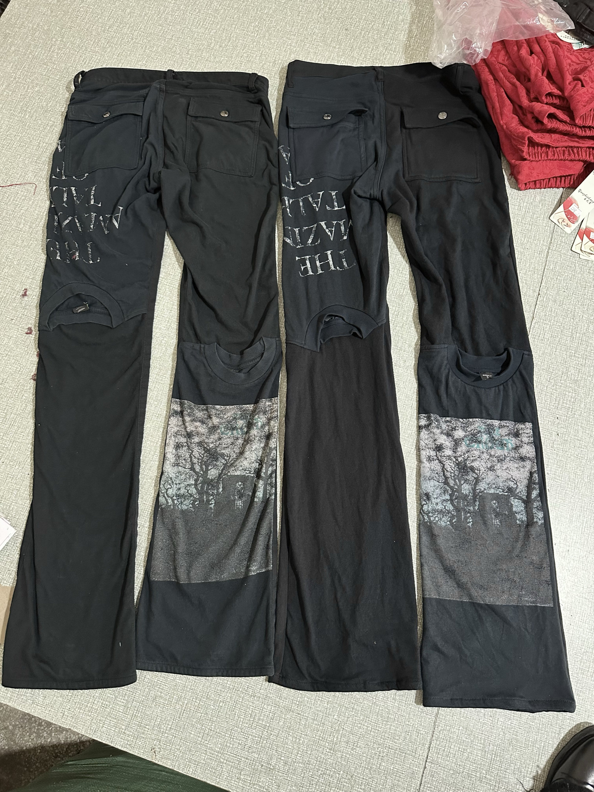 Undercover 06ss t-period deconstructed patchwork printing pants