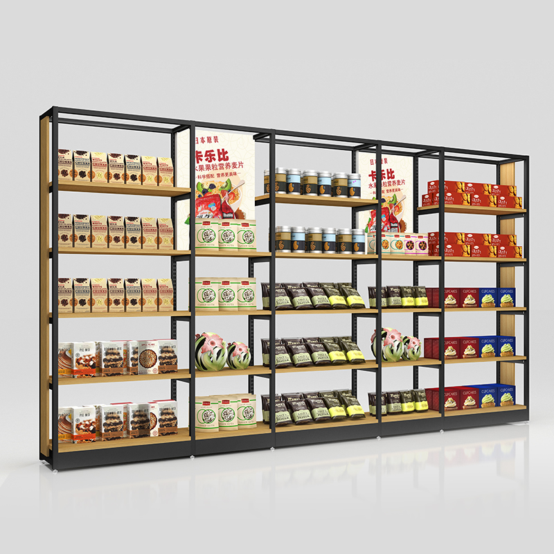 Lechuang Convenience Store Shelf Display Stand Supermarket Snack Maternal and Child Store Shelf Wooden Multifunctional Window Showcase