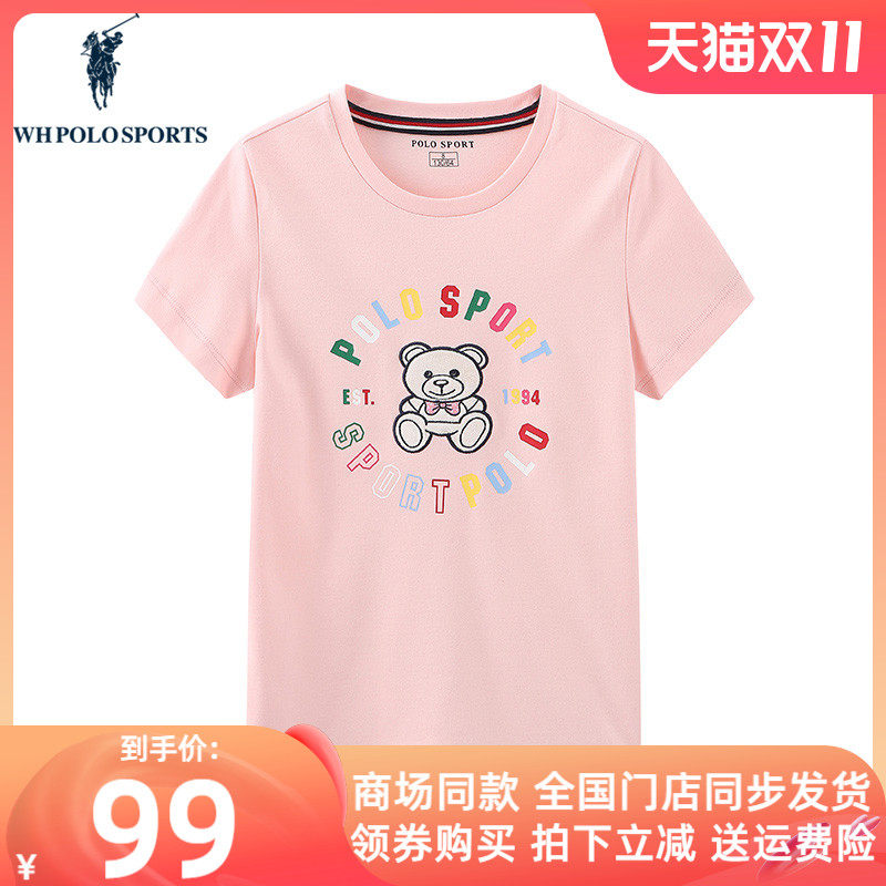 Polo Ralph Lauren polo girls T-shirt 2022 Korean version of the Sport top children's Western style autumn and summer sports bottoming shirt trend