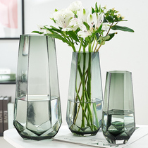 Nordic simple light luxury electroplating glass vase home living room hydroponic plant flower store office desktop decoration