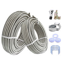 Water heater faucet inlet pipe stainless steel hose 304 bellows 4 minutes 6 minutes 1 inch hot and cold explosion threaded pipe 4