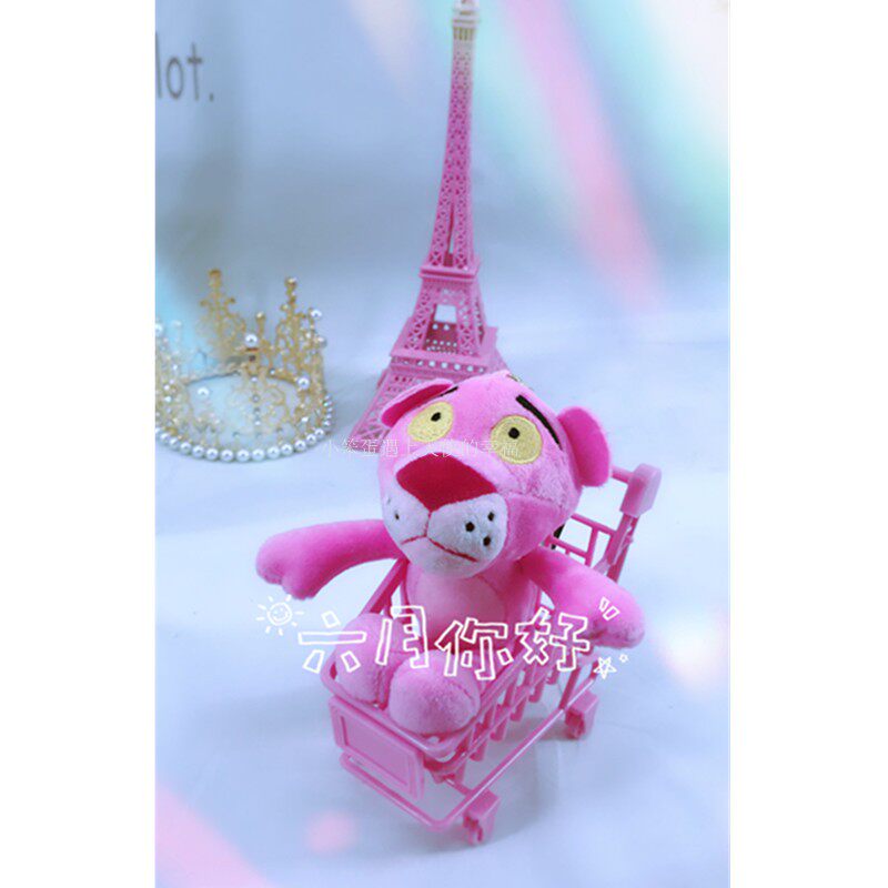 Cartoon Teenage Hearts Paparazzi Pink Leopard Series Key Buttons Pendant Naughty Leopard Plush Bouquet Accessories Plastic Toys