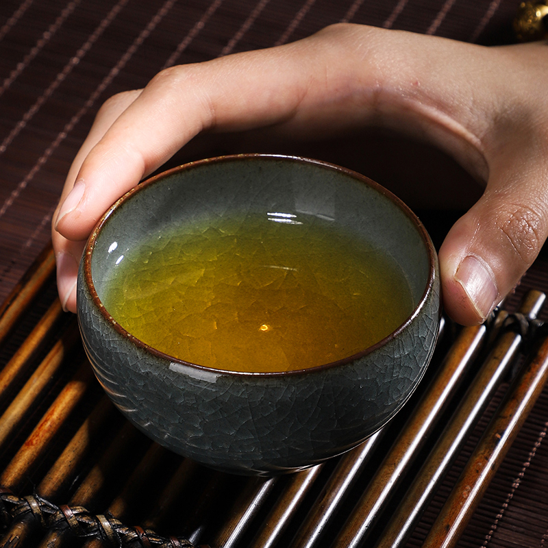 The Master artisan fairy Zeng Guangxu ice to crack the Master cup single CPU ceramic cups household manual kung fu tea cups