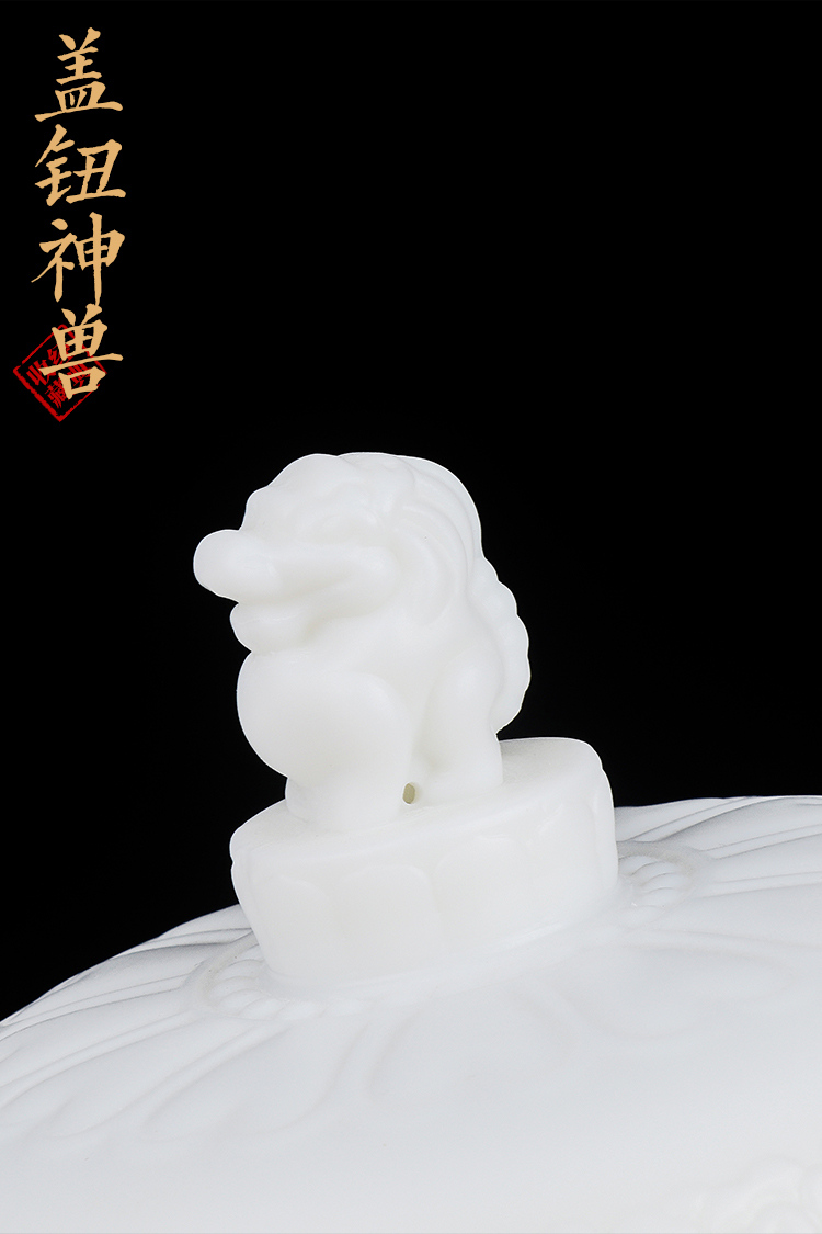 Artisan fairy dehua white porcelain glass ceramic household kung fu tea set personal custom name office cup single CPU