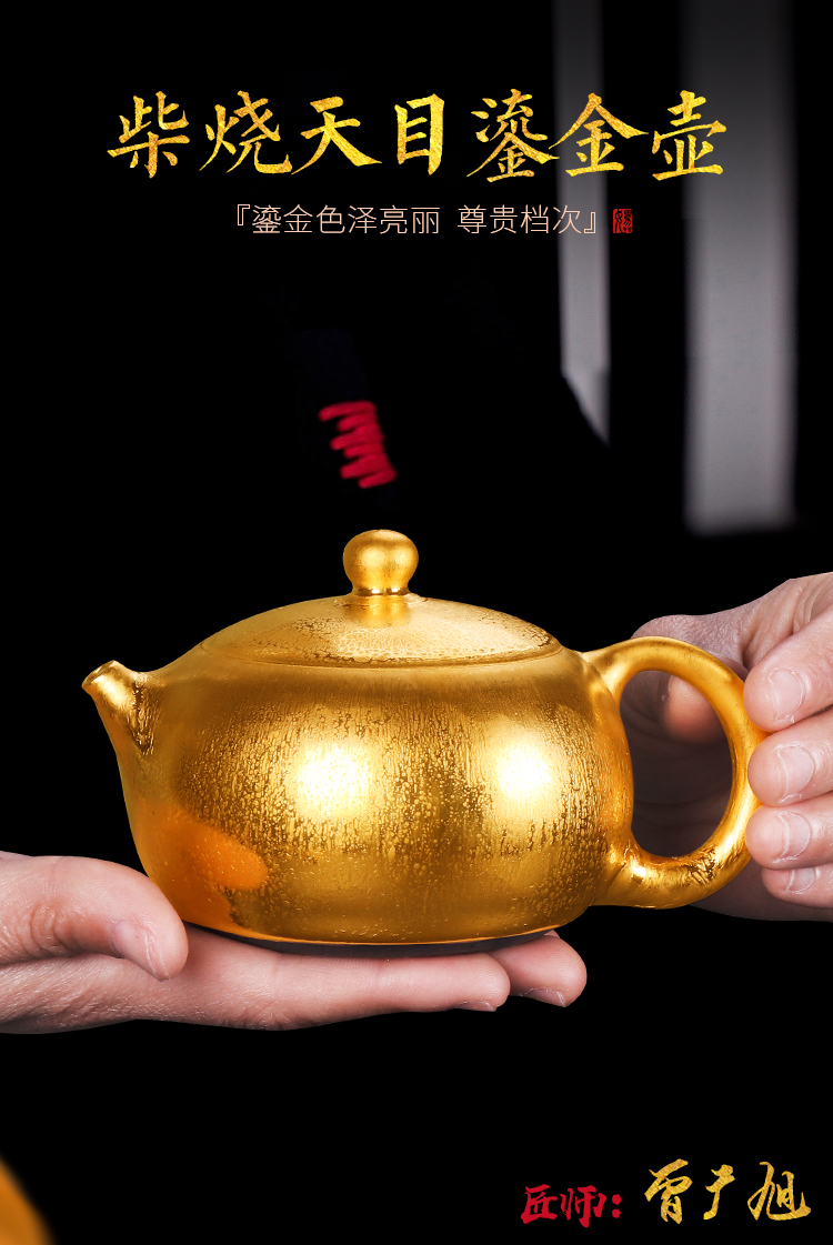 The Master artisan fairy Zeng Guangxu gold wood to build one single pot of ceramic teapot household pure manual teapot restoring ancient ways