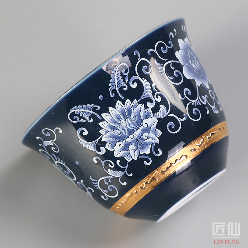 Artisan fairy tasted silver gilding crack cup a pot of two cup of household ceramic portable travel tea sets kung fu tea cups