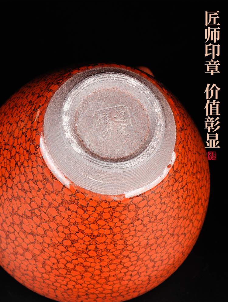 Artisan fairy built red glaze, ceramic fair keller household retro kung fu tea tea is tea sea large points by hand