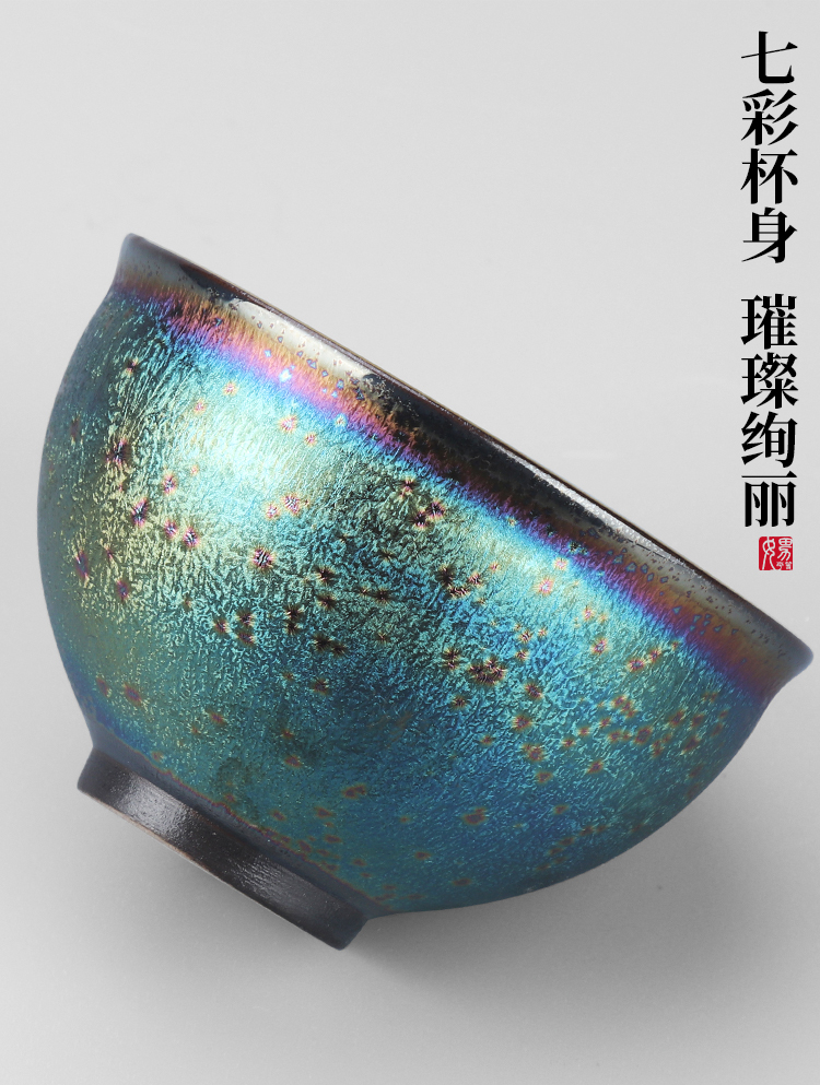 Artisan fairy temmoku glaze ceramic gold discus built a pot of 2 cups cup lamp that Japanese light cup bowl master CPU