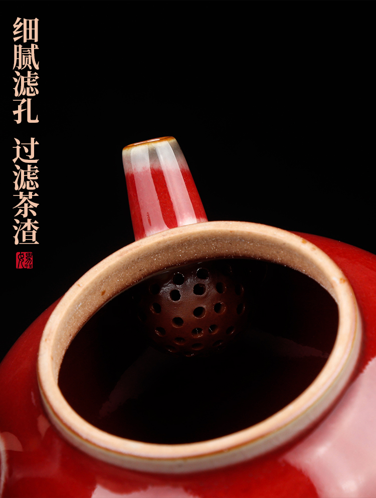 Artisan fairy Japanese tea side took pot of ceramic household pure manual kung fu tea set filter single pot of tea kettle