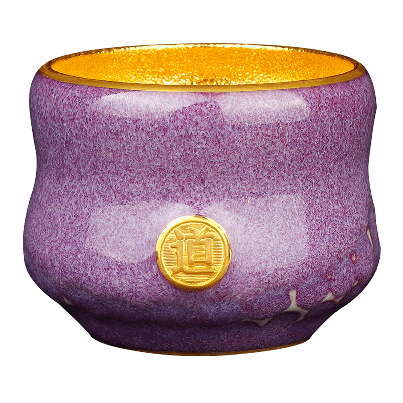 Artisan fairy gold cup pure manual masterpieces of household ceramic cups master cup single CPU kung fu tea sample tea cup