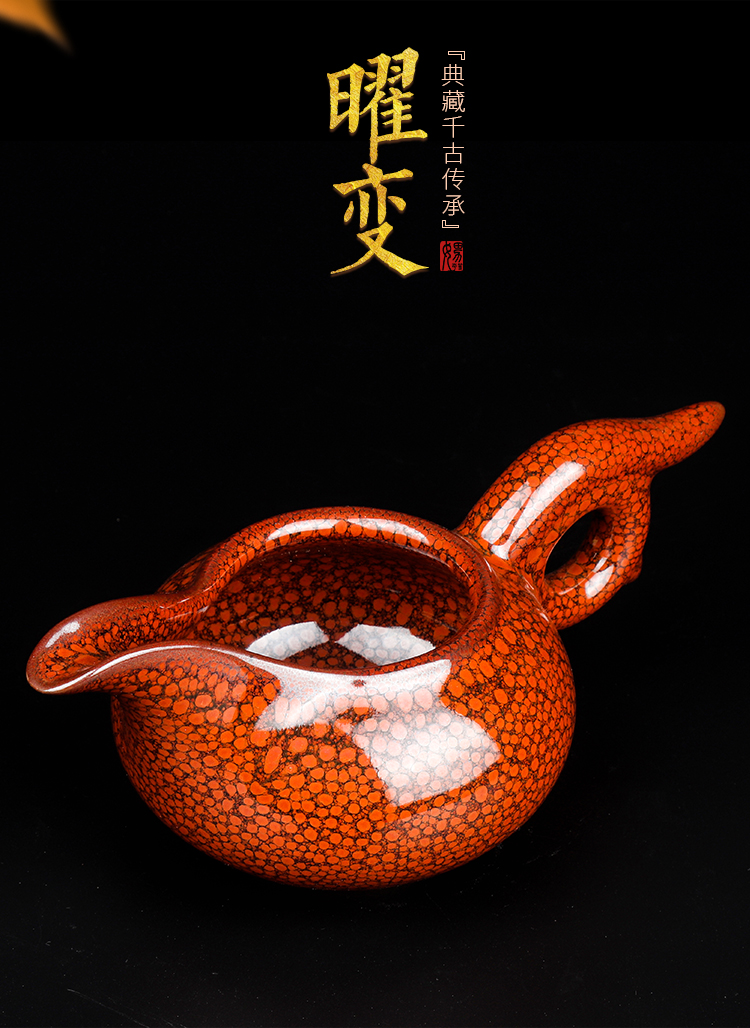 Artisan fair fairy built red glaze, glass up with tubas workpoint kung fu tea tea tea ware household ceramics