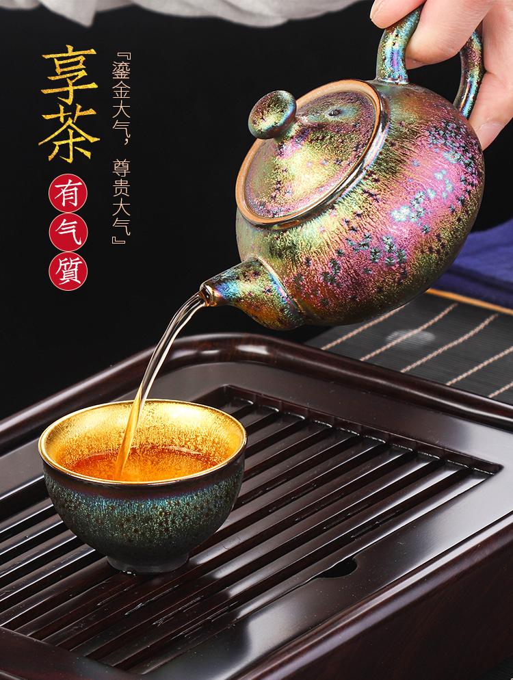 As a pot of gold see colour cup four fairy ceramic cup sample tea cup single CPU built lamp that Japanese kung fu tea tea tray