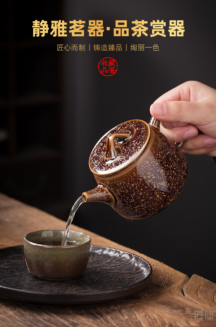 The Master artisan fairy Chen Weichun golden marble single pot of ceramic teapot household pure manual kung fu tea tea