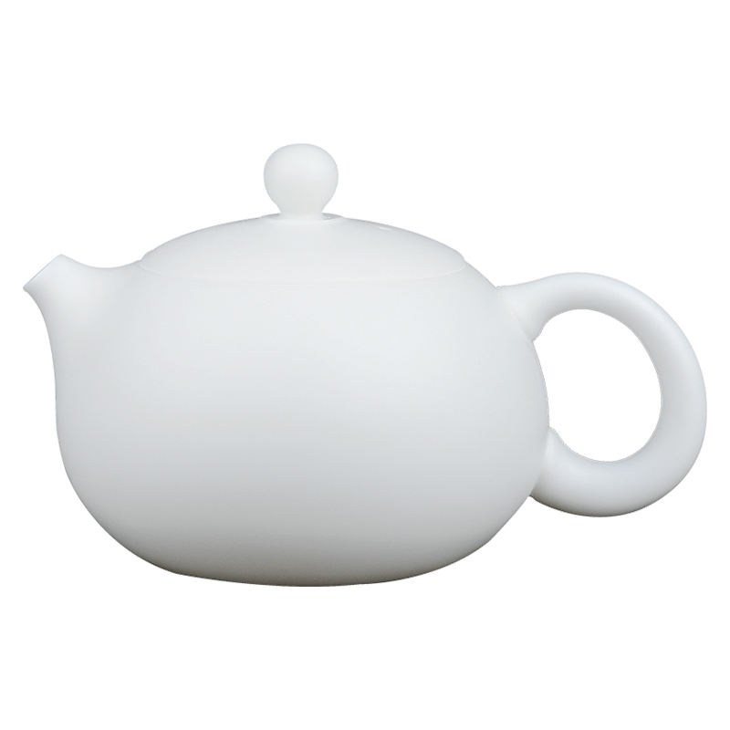 Artisan fairy dehua white porcelain teapot checking ceramic jade porcelain tea pot of kung fu xi shi pot teapot single pot of household