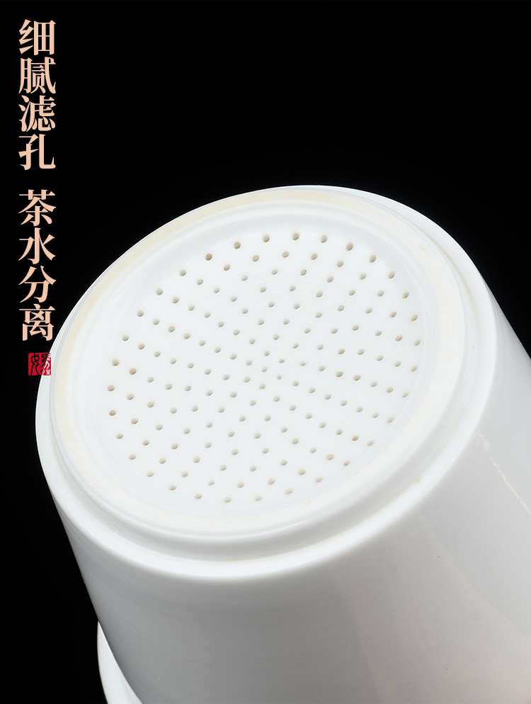 Artisan fairy tasted silver gilding office glass ceramic cup tea cup individual cup with cover the separation of tea tea cup
