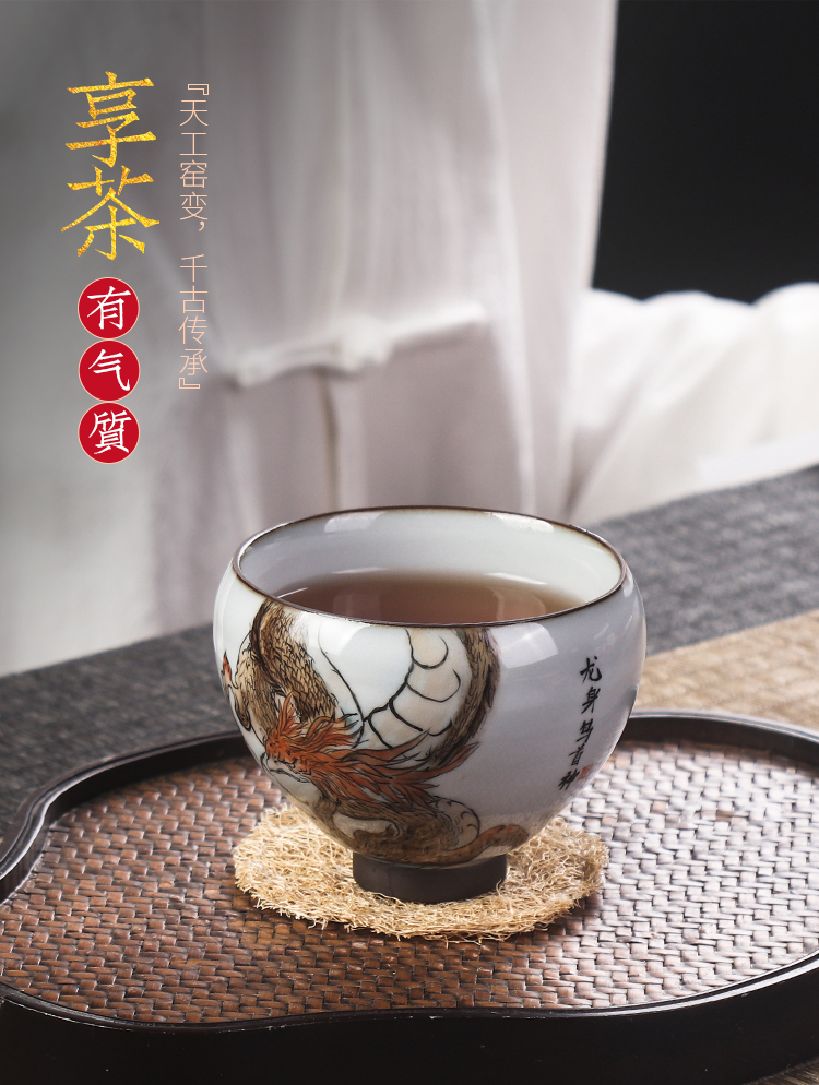 Artisan fairy Peng Guihui famous tea authentic hand - made teacup god beast master cup single CPU ceramic household personal cup