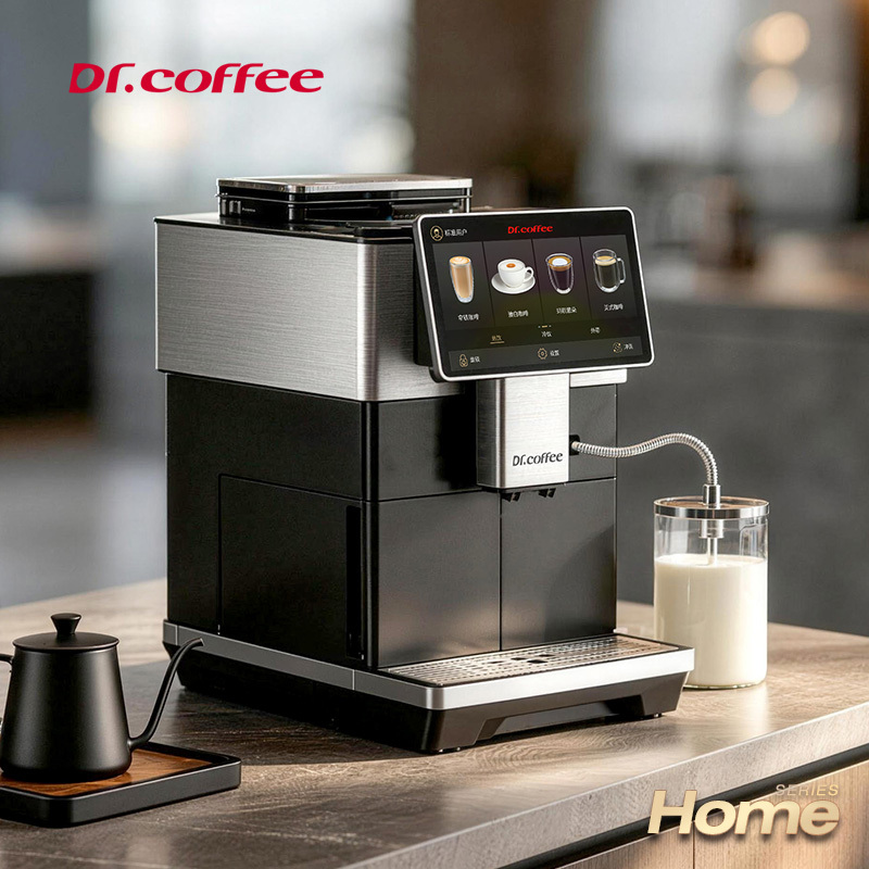 Dr. Coffee H3 Fully Automatic Coffee Machine for Home Use, Integrated Grinding, Small Smart Cold Brew, Italian and American Style, Self-Cleaning Milk Frother