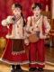 Children's Tibetan clothing, winter style plus thick velvet, ethnic style clothing for boys and girls, New Year's Day Mongolian dance performance clothing