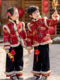 Boys' Tang suit New Year's greetings clothes for the Year of the Horse in winter plus velvet and thickened Chinese style girls' Hanfu kindergarten New Year's Day performance clothes