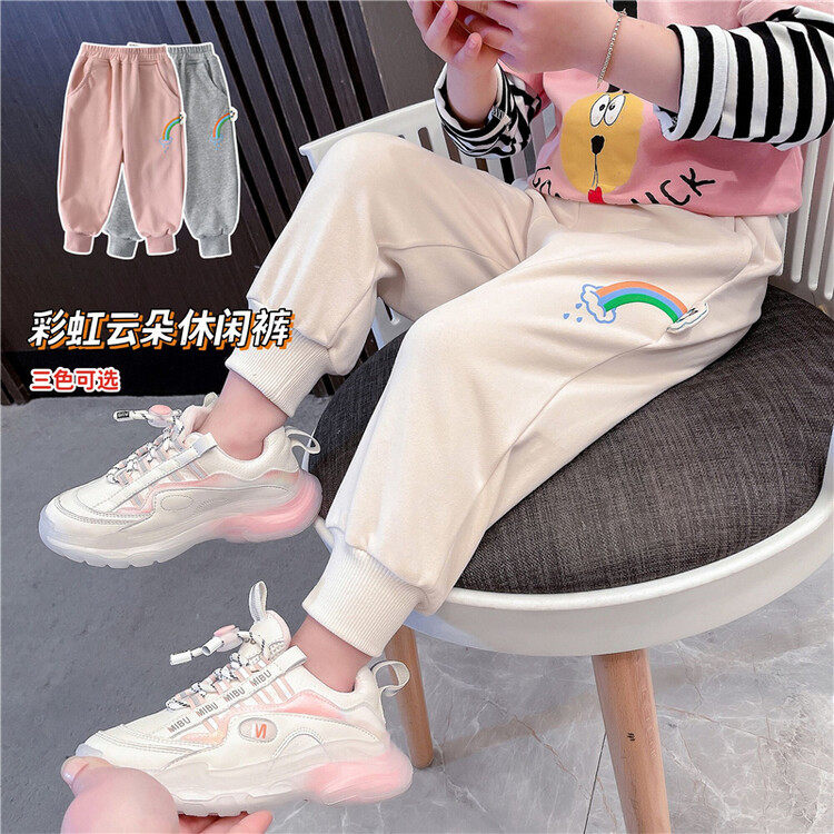 Girl Sports Pants Spring Fall Fashion Children Suit External Wear Long Pants Foreign Palate Little Boy Girl Spring Dress Casual Pants