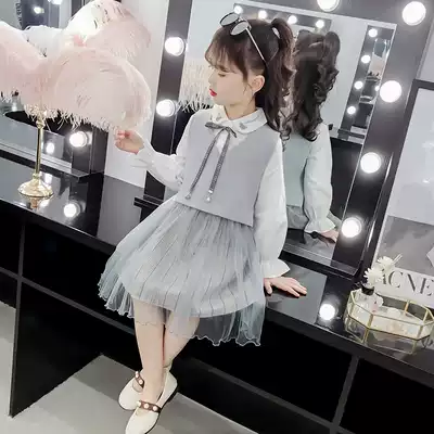 Girls' dress autumn 2021 New Tong Super foreign School Spring and Autumn Korean girl temperament princess dress dress