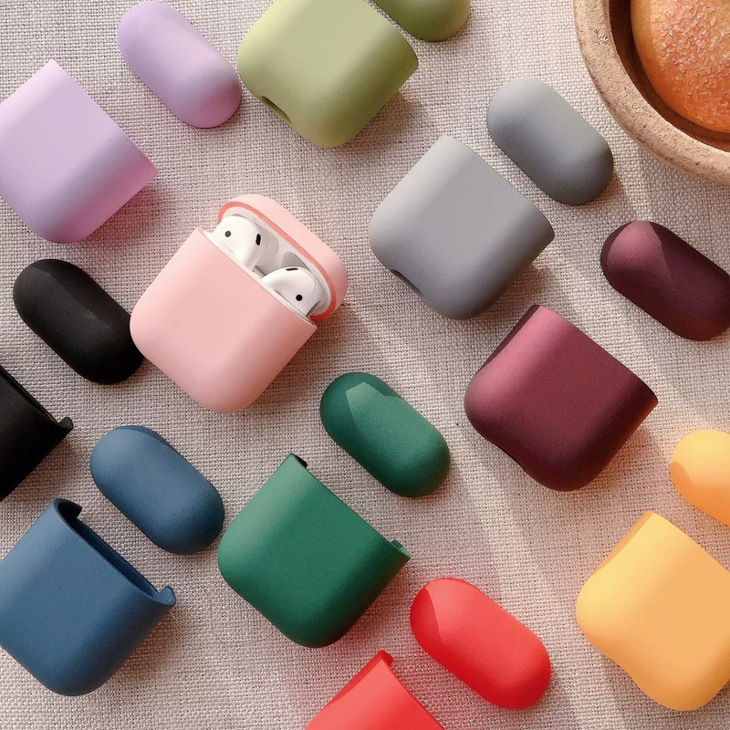 Матовый милый конфетный цветной твёрдый чехол для AirPods 1/2