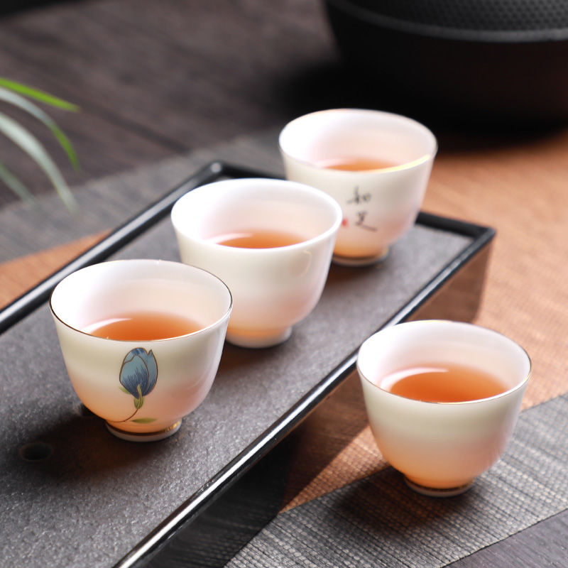 Suet jade ceramic cups cup kung fu tea master cup household single CPU personal cup cup bowl sample tea cup