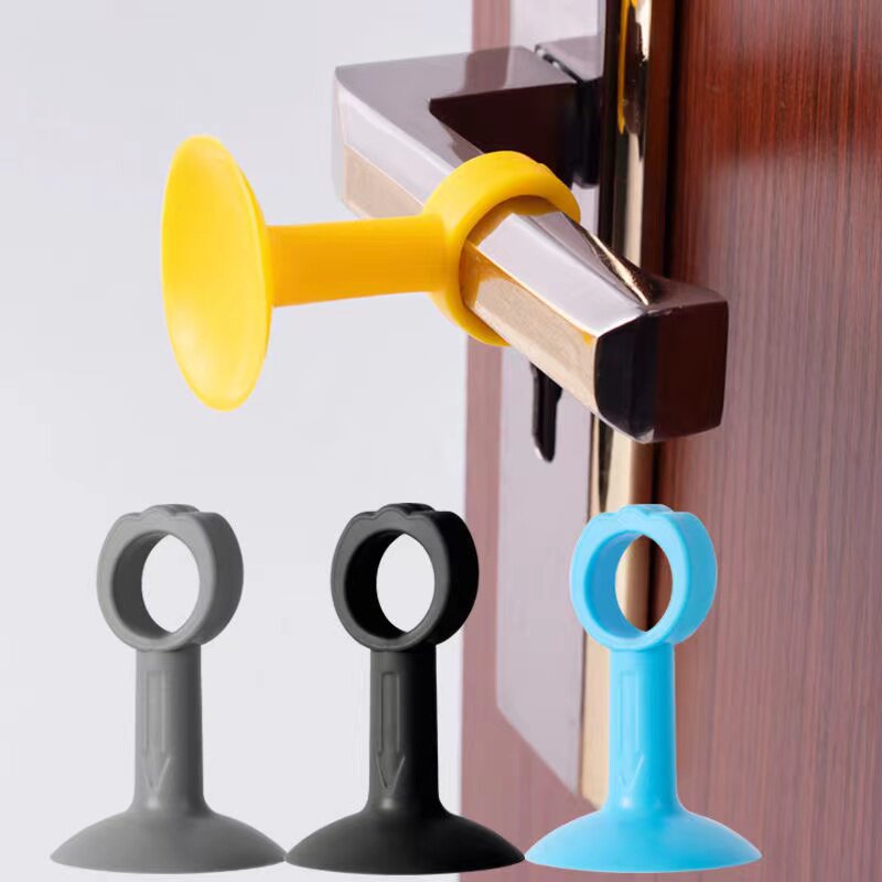 Anti-collision silicone suction cup door handle protective sleeve sheath lengthened dressing room door window punch-free anti-collision sticker