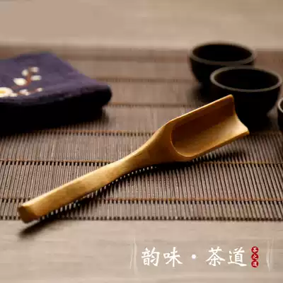 Tea spoon teaspoon teaspoon split teaspoon solid wood bamboo take tea spoon long handle bamboo teaspoon small teaspoon bamboo boiled tea spoon