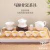 Thin-Walled Chaozhou High Bone China Three-Piece Horseshoe-Shaped Lidded Bowl Tea Cup Set for Brewing Tea, High-End Complete White Porcelain Set