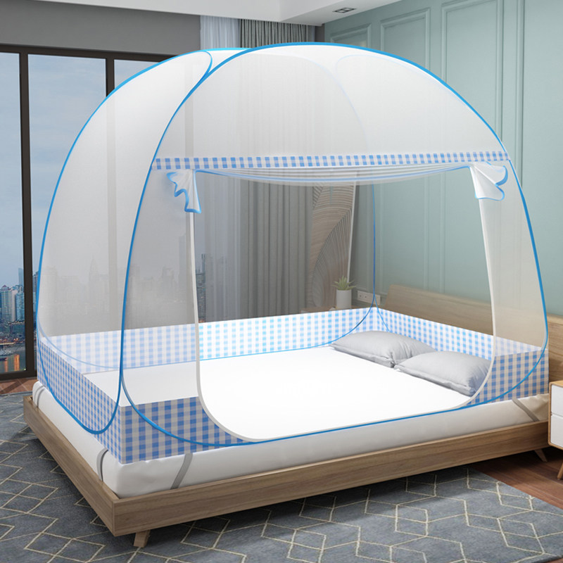 Yurt mosquito net no installation 1 5m household double 1 8 bed outdoor tent folding zipper mosquito net 1 2 meters