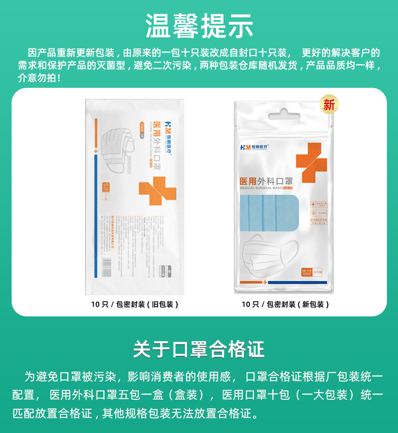 恒明医疗 一次性医用级口罩 10级 图1