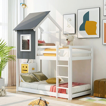 Solid Wood Childrens Bed Girl Tree House Bed Small Family Type Double Bed Boy Two-storey Multifunctional Upper And Lower Bed