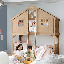 Childrens terraces Upper Bunk Beds Bunk Beds Small Family Climbing Climbing Tree House Bed Solid Wood Treading Terraced Cabinet Loft High Rack Bed