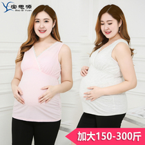 Pregnant womens vest summer thin cotton sling after childbirth can breastfeeding plus fat plus size 200kg fat m