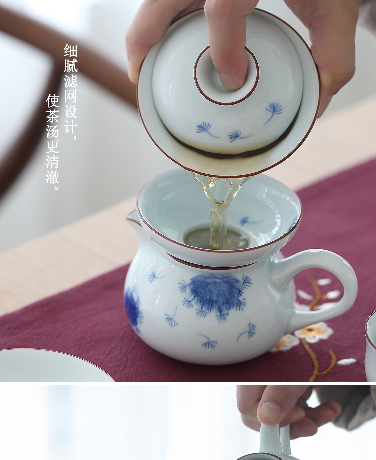 Dehua up porcelain tureen tea suet jade suit hand - made ceramic cups of a complete set of kung fu tea gift box