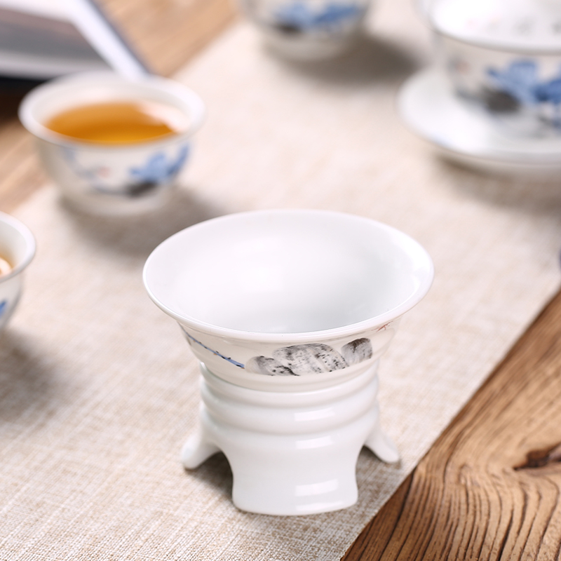 Inferior smooth white porcelain ceramic) filter kung fu tea set, the young monk tea strainer tea strainer single tea accessories