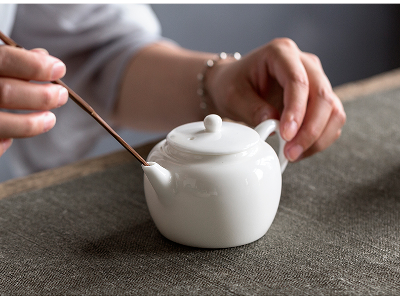 Babson d dehua white porcelain suet jade tea accessories in lard 6 gentleman teaspoons ChaGa YangHuBi tea tin vases