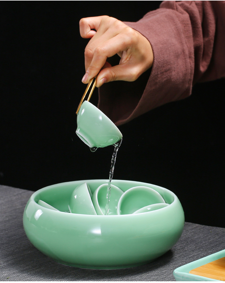 Babson d longquan celadon teacup sample tea cup masters cup single kung fu tea set small bowl of household ceramic cup