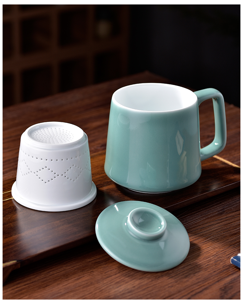 Ms office tea male separation ceramic tea cup tea and meeting the large capacity filter with cover cup home