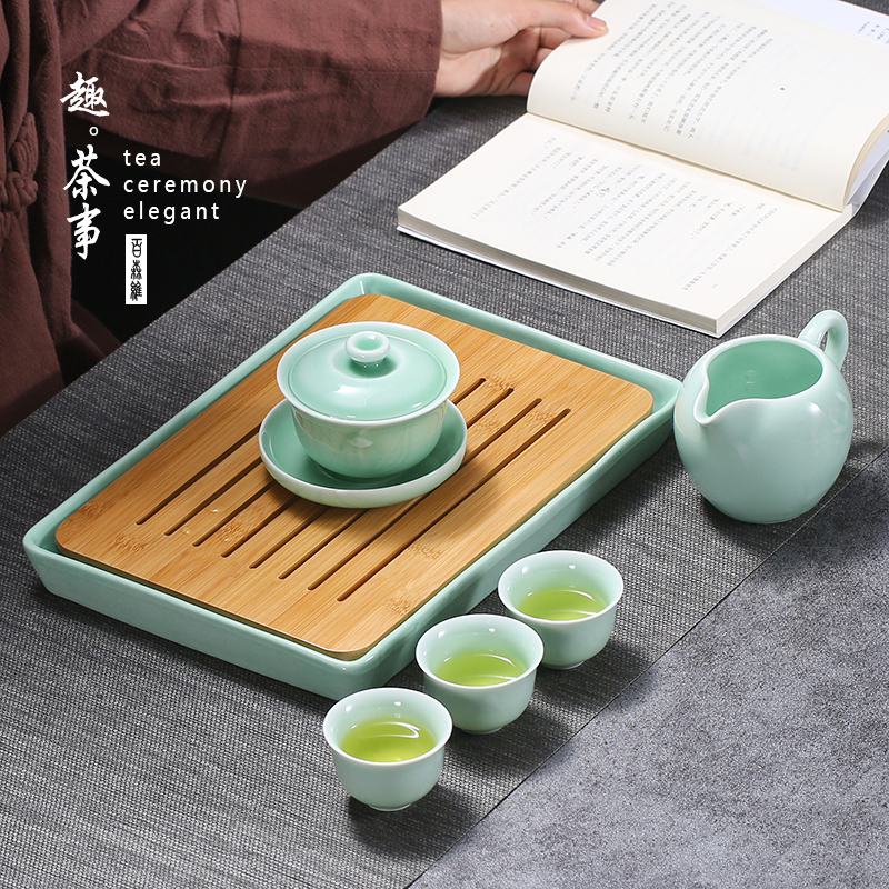 Babson d longquan celadon tureen ceramic cups kung fu tea set manual only three large tea cups hot