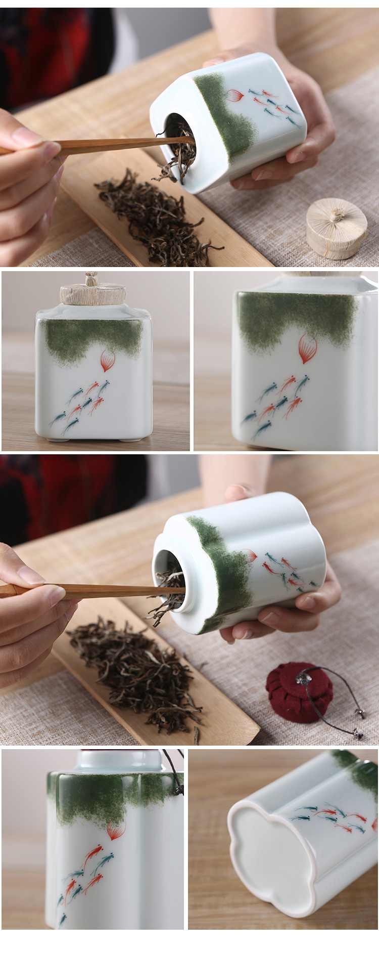 Babson d dehua white porcelain tea pot creative move hand - made ceramic seal moisture small tea storage tank