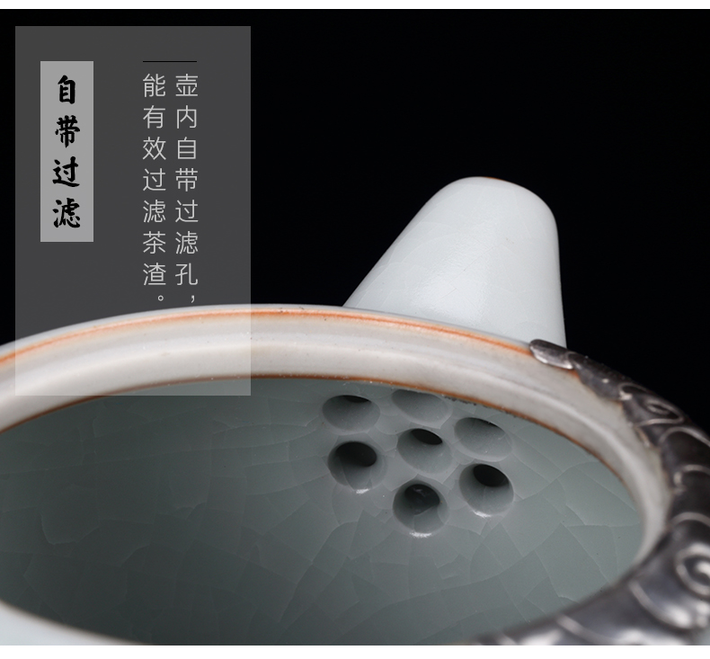 Taiwan FengZi your up antique teapot curium silver hand open piece of pottery and porcelain kung fu tea set household can keep single pot of tea